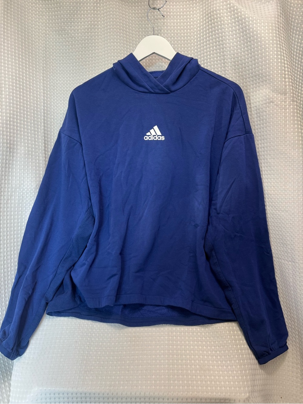 adidas Men's Royal Blue Crewneck Hoodie with Logo